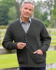 Shetland Charcoal Cardigan  Mens