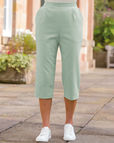 Easycare Cropped Pull On Seafoam Trousers