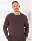 Mens Merino Crew Neck Rasin Sweater 