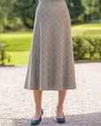 Peebles Wool Blend Checked Bias Skirt