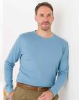 Mens Pure Cotton Long Sleeve Crew Neck T-Shirt