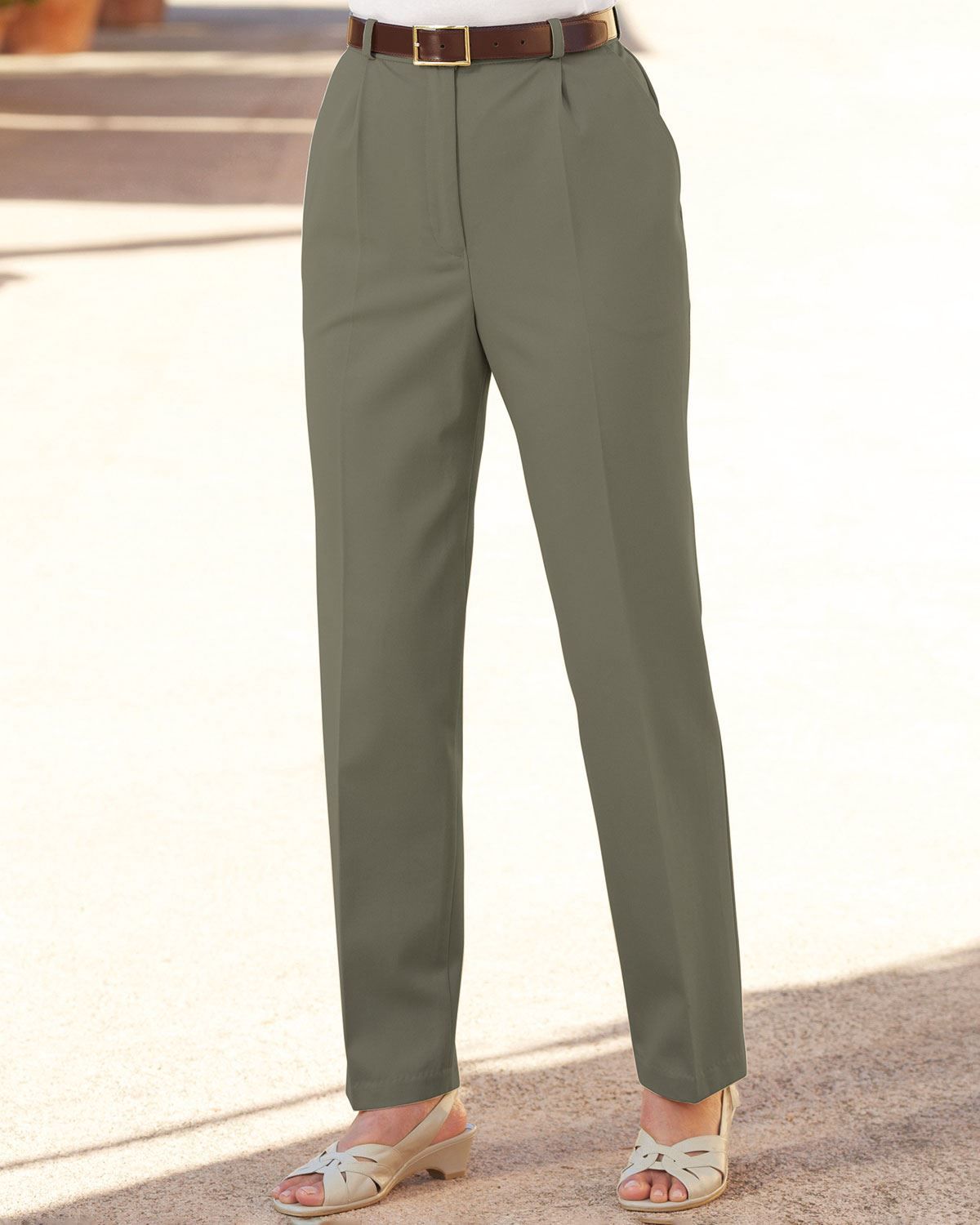 Chino Pleated Front Trousers, Ladies Chinos | Country Collection