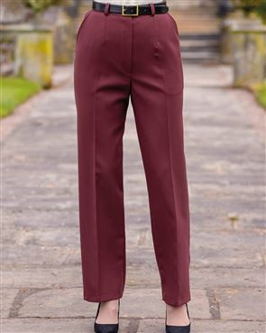Mix And Match Burgundy Pencil Trousers  KRISP  SilkFred