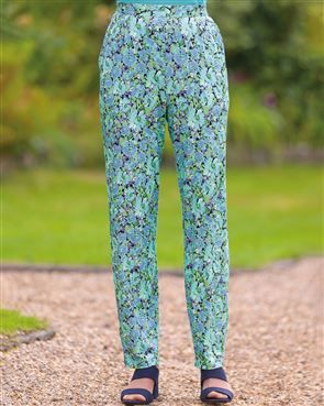 Floral Printed Ladies Trouser Pant Waist Size 300