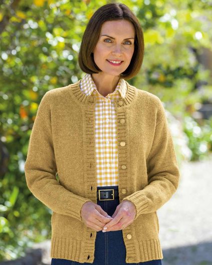 Yellow Shetland Cardigan | Country Collection Knitwear