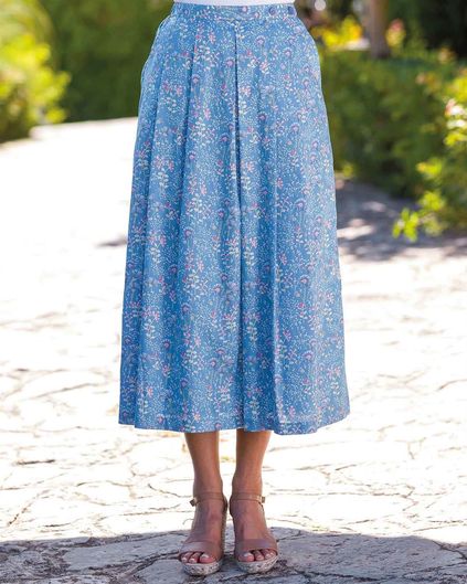 Emilia Tana Lawn® Lined Soft Pleated Skirt | Country Collection