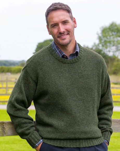 Shetland Crew Neck Jumper Mens