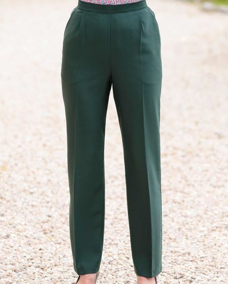 Ladies Bottle Green Sandown Pull On Trousers