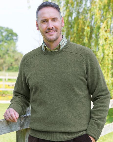 Lambswool Crew Neck Sweater  Mens