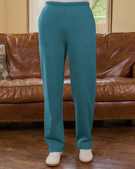 Teal Leisure Pull On Straight Leg Trousers