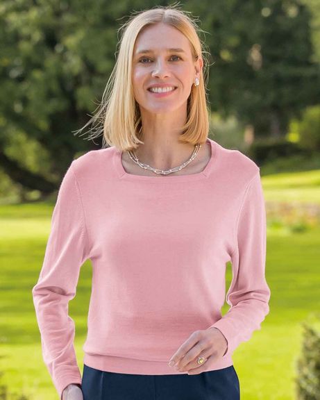 Merino Wool Tessa Square Neck Jumper