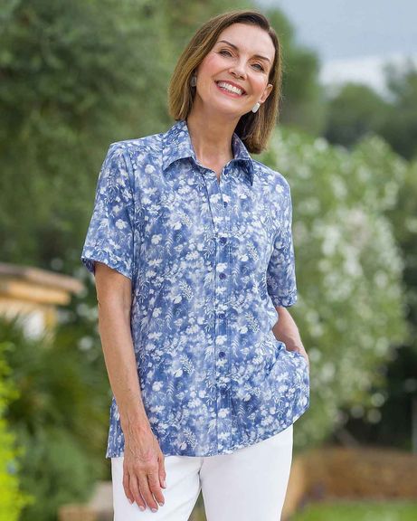 Winnie Floral Pure Cotton Short Sleeve Blouse