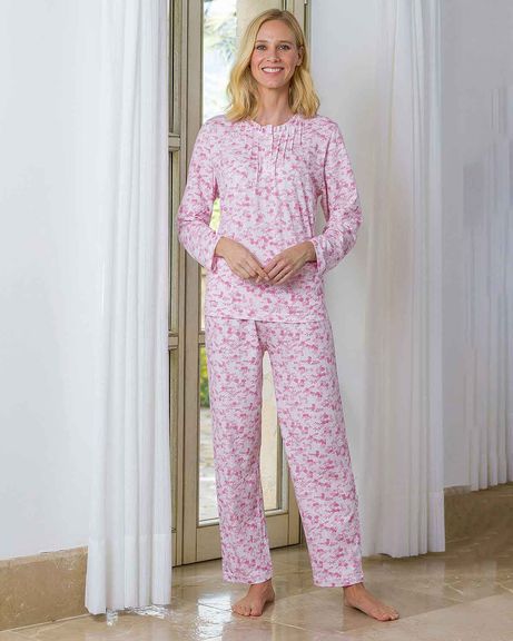 Lillian Floral Long Sleeve Cotton Jersey Pyjamas