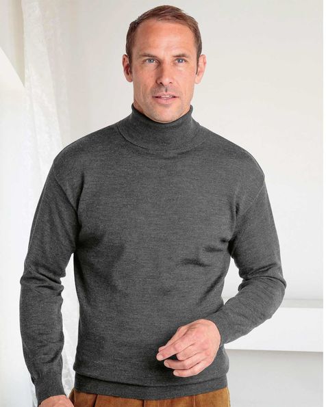 mens merino roll neck sweater