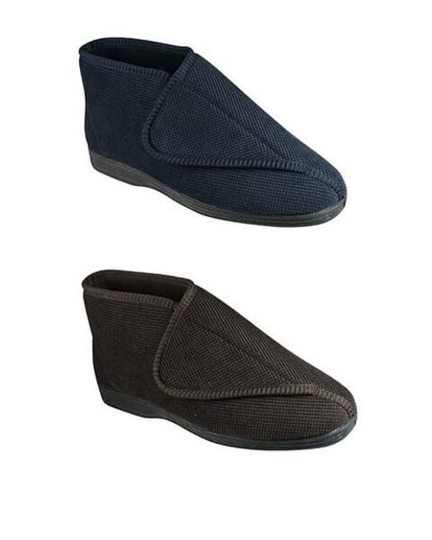 mens slipper boots with velcro