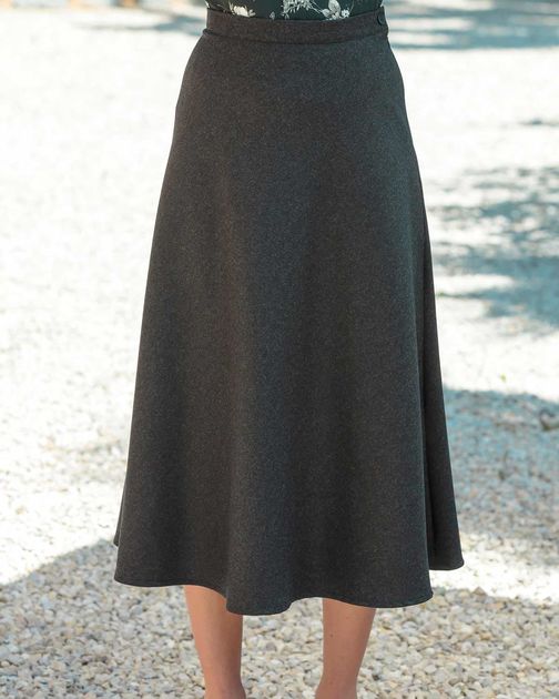 Ladies Flannel flattering bias cut, lined Skirt. Sizes 10-24.