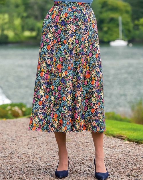 Crystal Super Soft Floral Skirt in Viscose | Country Collection