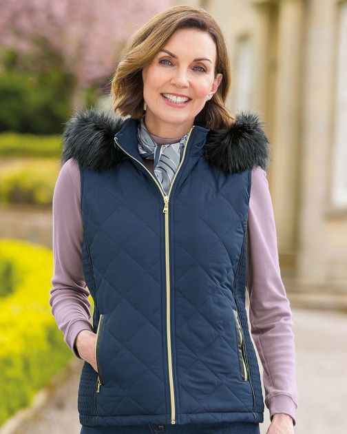 womens gilet with detachable hood