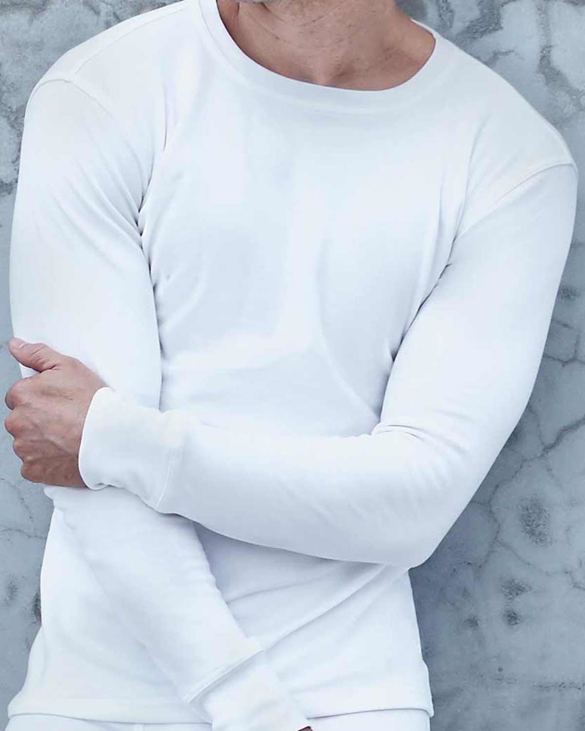 mens white long sleeve thermal top