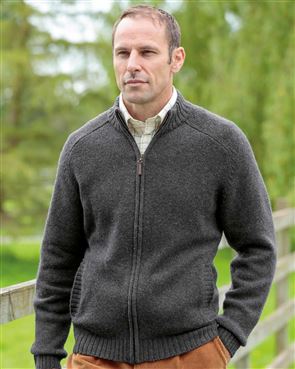 men's wool button up sweater