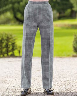 Glendale Checked Wool Blend Pull On Trousers